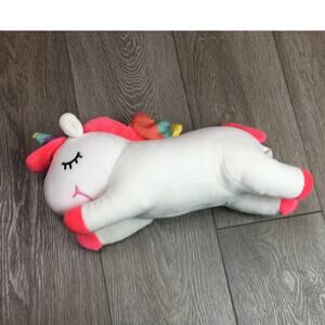 Rainbow Unicorn Plush Stuffed Animal White Pink Colorful Mane Kawaii Toy